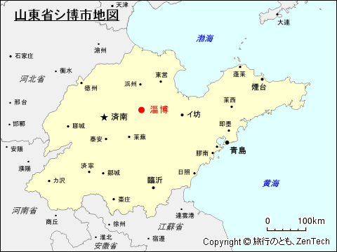 山東省淄博市地図