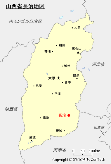 山西省長治地図