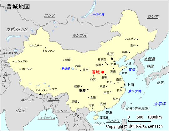 晋城地図