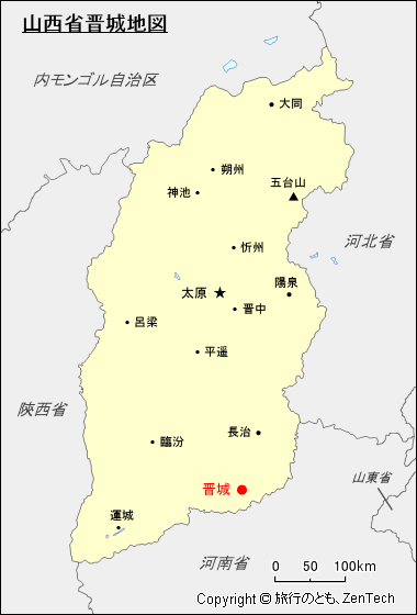 山西省晋城地図