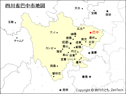 四川省巴中市地図