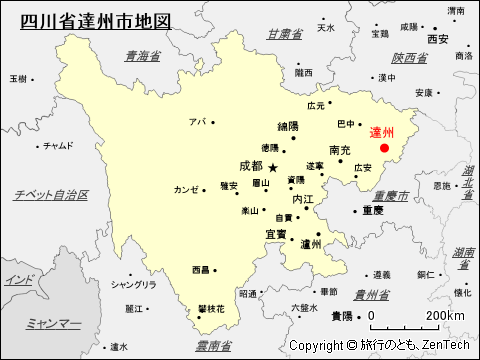 四川省達州地図