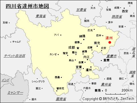 四川省達州市地図