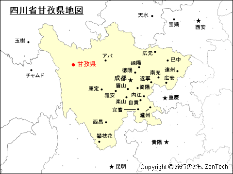 四川省甘孜県地図