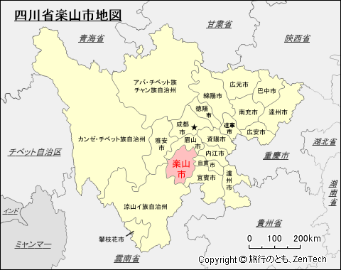 四川省楽山市地図