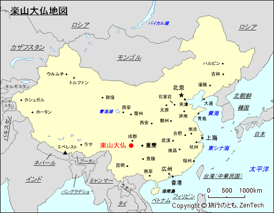 楽山大仏地図