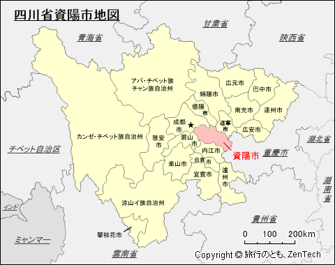 四川省資陽市地図