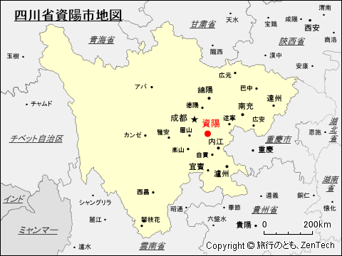 四川省資陽市地図