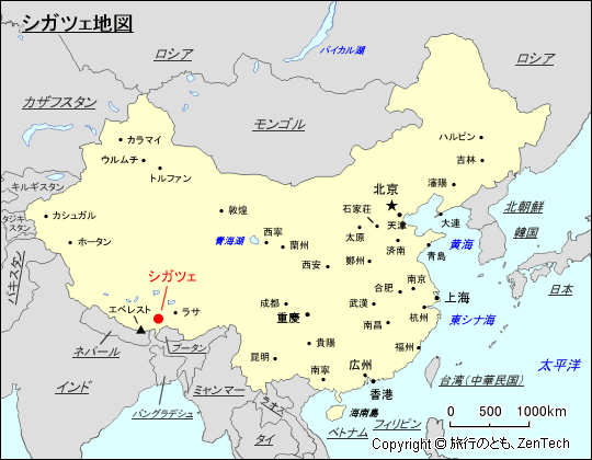シガツェ地図