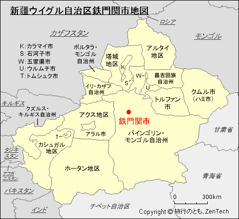 新疆ウイグル自治区鉄門関市地図