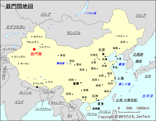鉄門関地図