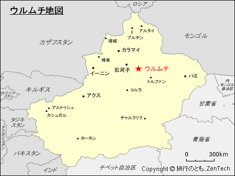 新疆ウイグル自治区 ウルムチ地図