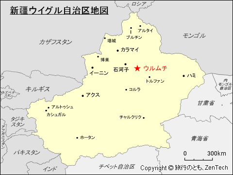 新疆ウイグル自治区地図 旅行のとも Zentech