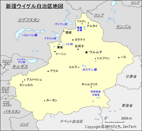 新疆ウイグル自治区地図