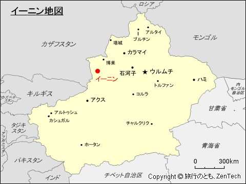 新疆ウイグル自治区イーニン市地図