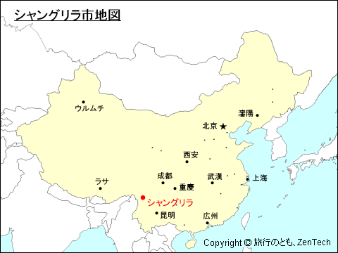 シャングリラ市地図