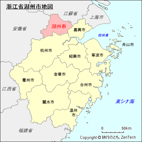 浙江省湖州市地図