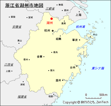 浙江省湖州市地図