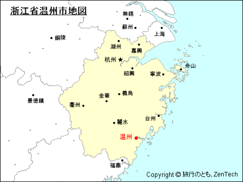 浙江省温州市地図