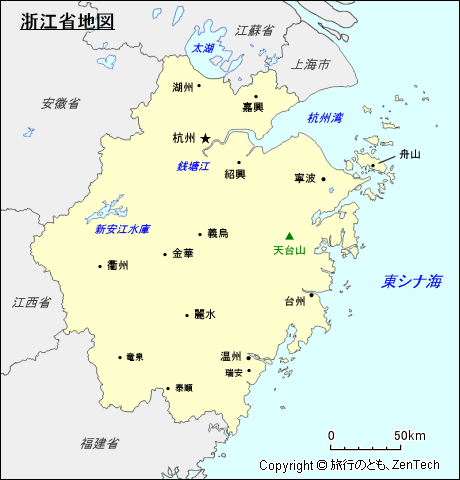 浙江省地図