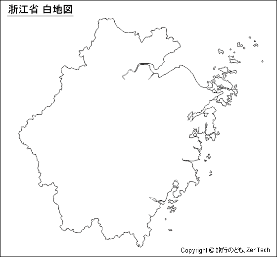 浙江省 白地図