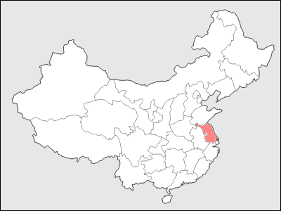 中国における江蘇省地図