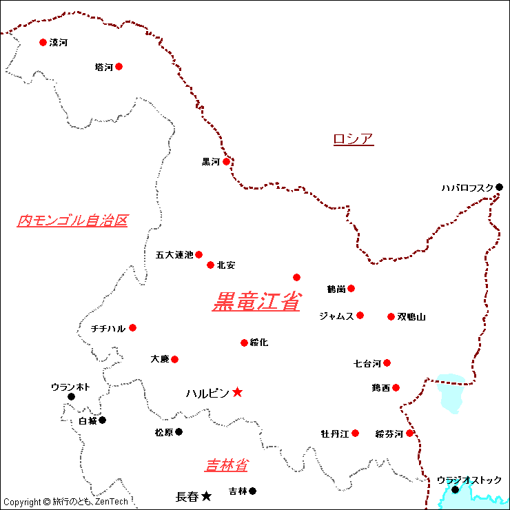 黒竜江省 地図