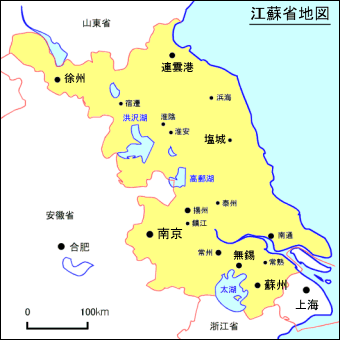 江蘇省地図