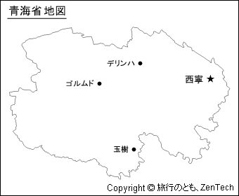 青海省地図（小サイズ）