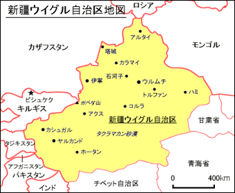 新疆ウイグル自治区地図