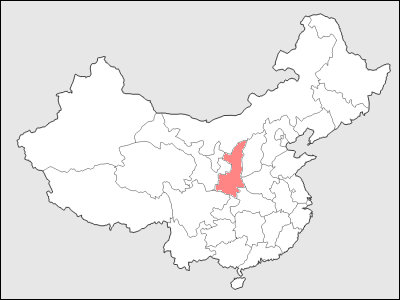 中国における陝西省地図