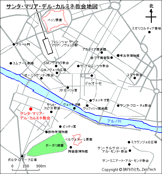 サンタ・マリア・デル・カルミネ教会地図