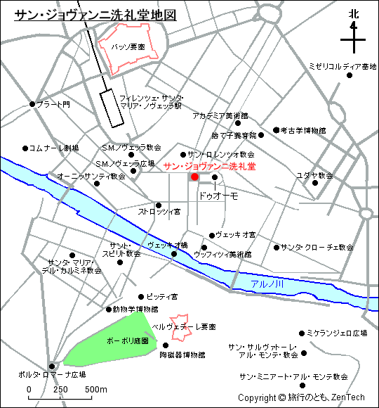 サン・ジョヴァンニ洗礼堂地図