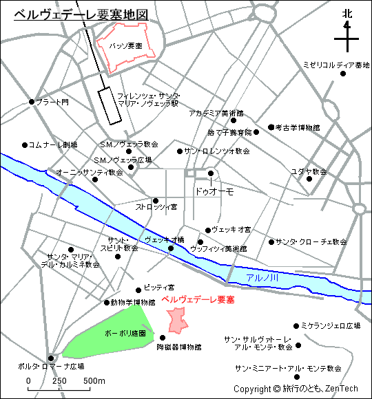 ベルヴェデーレ要塞地図