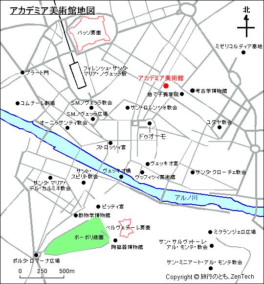 アカデミア美術館地図