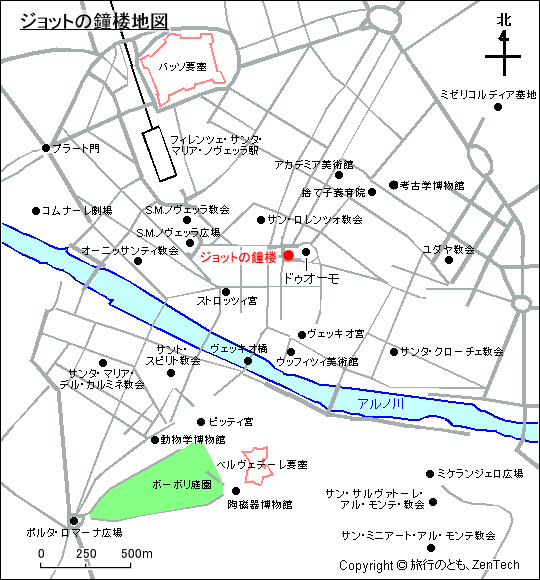 ジョットの鐘楼地図