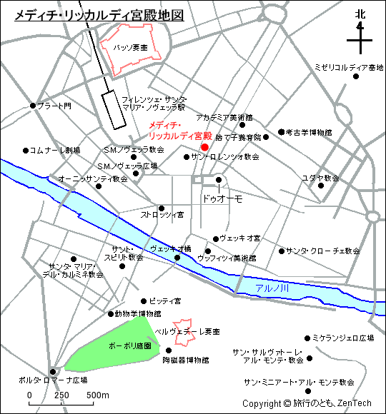 メディチ・リッカルディ宮殿地図
