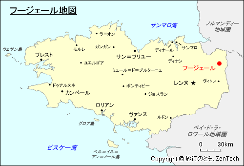 ブルターニュにおけるフージェール地図