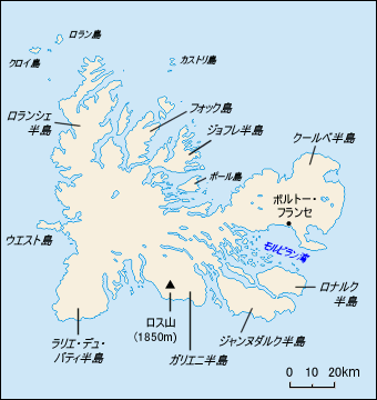ケルゲレン諸島地図