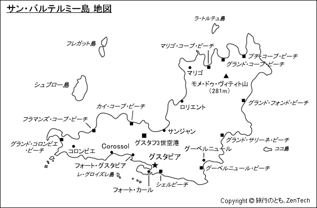 サン・バルテルミー島地図 サン・バルテルミー島地図