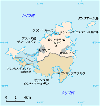 サン・マルタン島地図