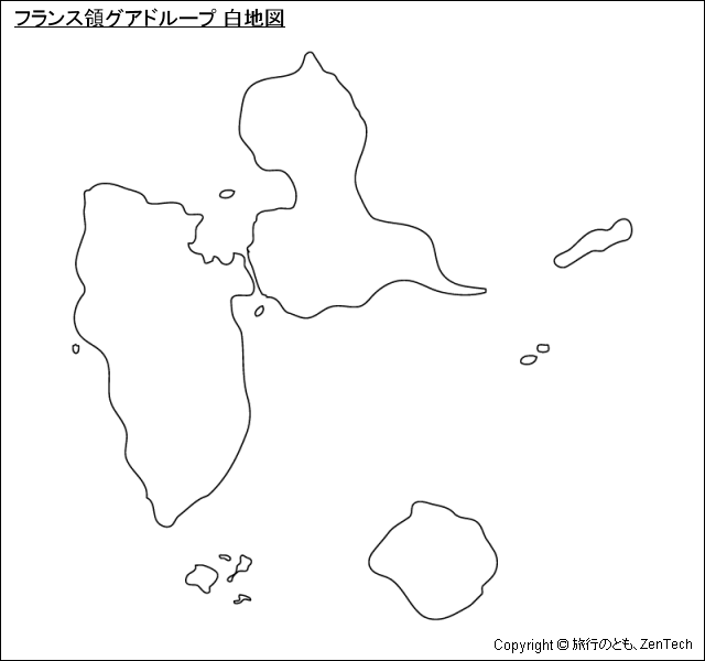 グアドループ白地図