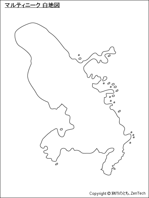 マルティニーク白地図
