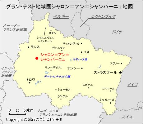 グラン・テスト地域圏シャロン＝アン＝シャンパーニュ地図