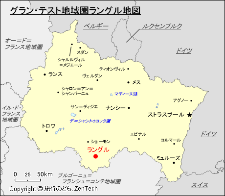 グラン・テスト地域圏ラングル地図