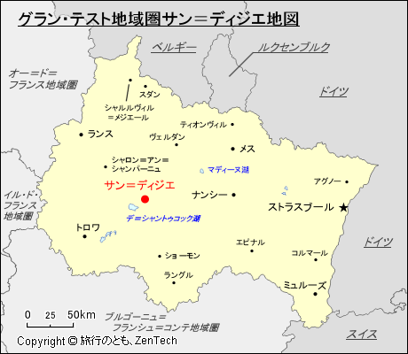 グラン・テスト地域圏サン＝ディジエ地図