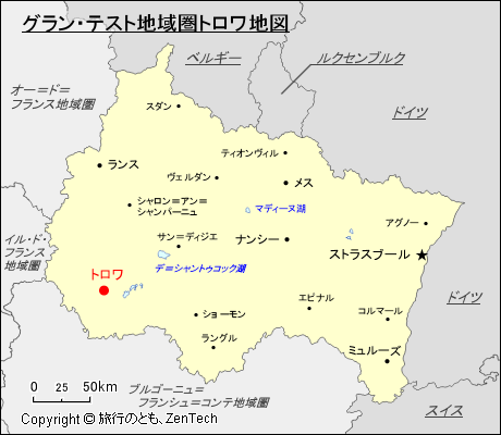 グラン・テスト地域圏トロワ地図