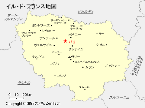イル・ド・フランス地図