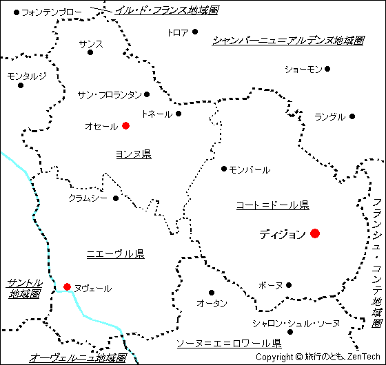 フランス ブルゴーニュ地域圏 地図 旅行のとも Zentech