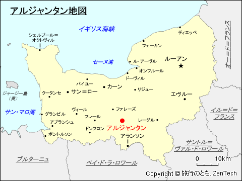 ノルマンディにおけるアルジャンタン地図